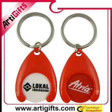 Rotes Einkaufswagenmünzenkeychain